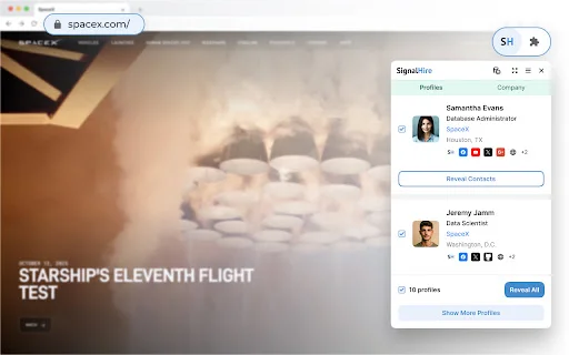 SignalHire: Encontre E-mails e Telefones Profissionais Grátis - Screenshot 3