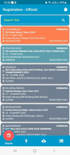 Innotex SwimPro: Inscrições Online para Natação e Paranatação - Screenshot 1