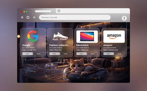New Tab from Webdoka: Organize sua Nova Aba com Favoritos Visuais - Screenshot 1