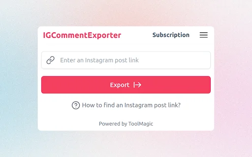 ICommentExporter: Exporte Comentários do Instagram para Excel CSV - Screenshot 1