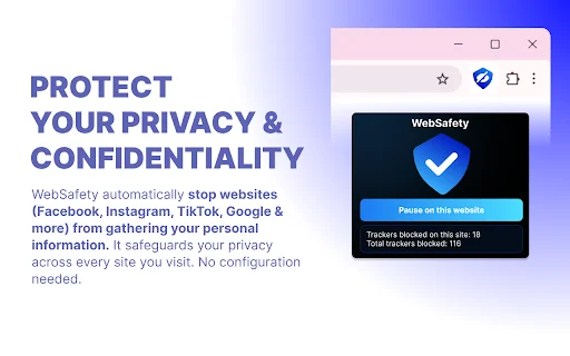 WebSafety: Bloqueador de Rastreamento e Privacidade Gratuito - Screenshot 1