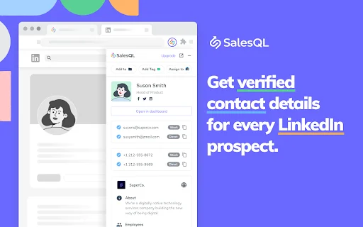 SalesQL: Encontre E-mails e Telefones no LinkedIn – Download Grátis - Screenshot 1