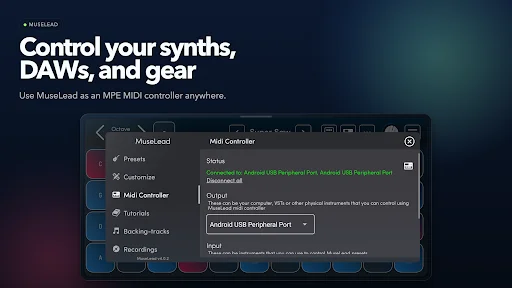 MuseLead Synthesizer: O Melhor Sintetizador MPE para Android - Screenshot 3