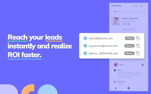 SalesQL: Encontre E-mails e Telefones no LinkedIn – Download Grátis - Screenshot 2