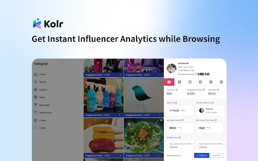 Kolr: Analise Influenciadores com IA – Extensão Gratuita - Screenshot 1