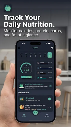 Dietor: Contador de Calorias com IA – Acompanhe sua Dieta Agora - Screenshot 1