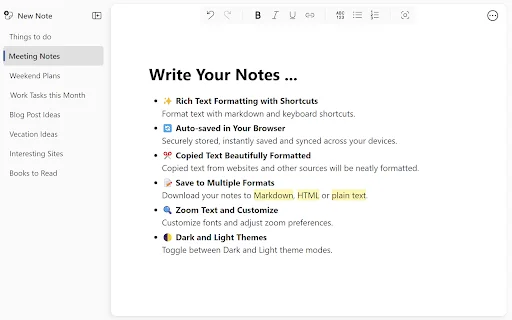 Notebook: Notas Rápidas e Simples – Extensão Essencial para Produtividade - Screenshot 1